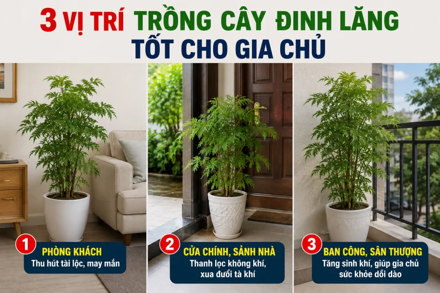 Vị trí đặt cây đinh lăng phong thủy hút tài lộc