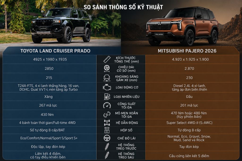 Mitsubishi Pajero thế hệ 5 trở lại: Đủ sức thách thức Land Cruiser Prado và Ford Everest Platinum+?