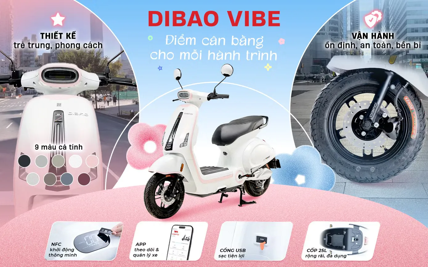 DIBAO Vibe: chiếc xe điện nữ giới trẻ mong đợi