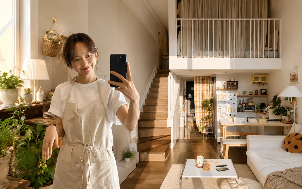 Biến căn hộ 35m² trần cao thành không gian 2 tầng tiện nghi