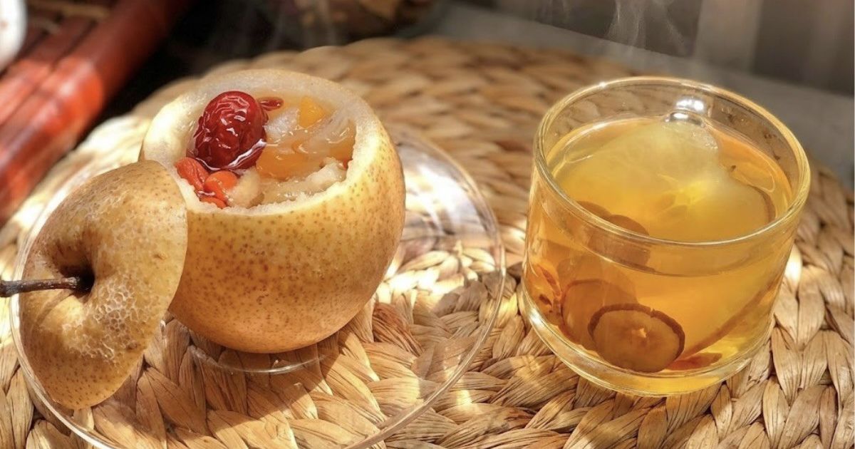 Gà hấp nấm và lê hấp đường phèn: bí quyết hấp ngọt mềm đúng chuẩn