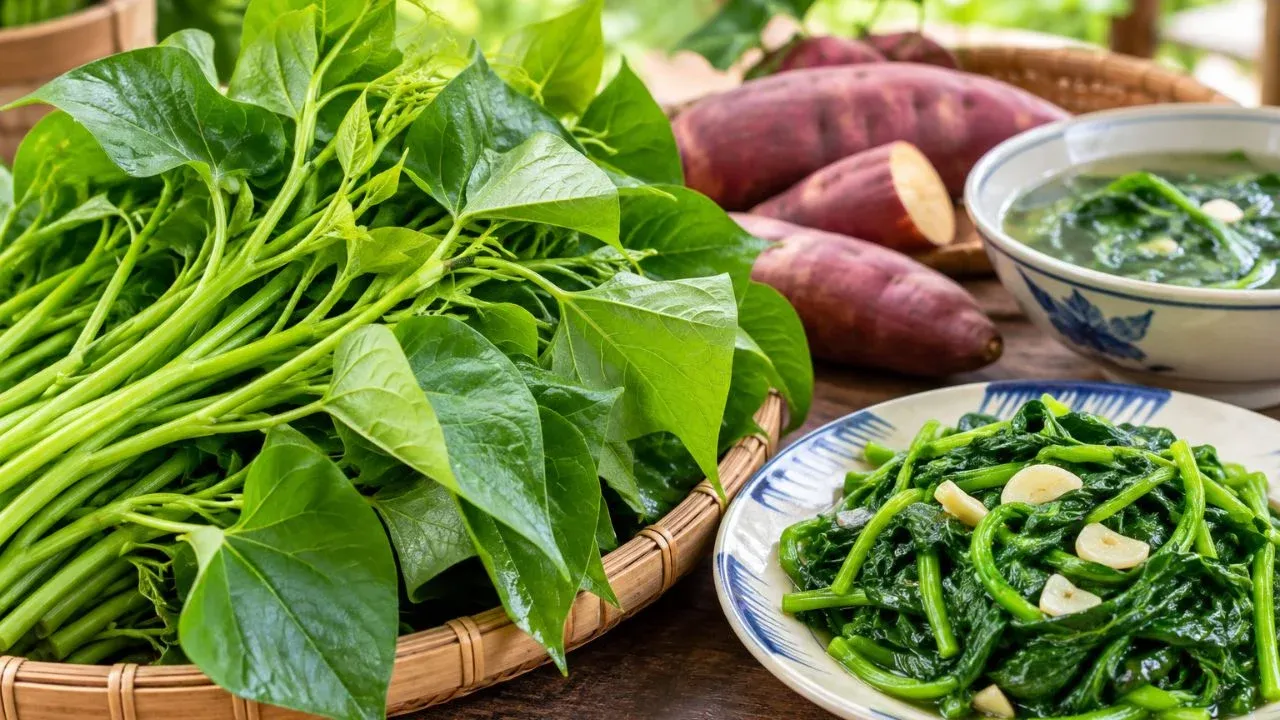 Rau khoai lang: hướng dẫn chọn và nấu để tối đa hóa dinh dưỡng
