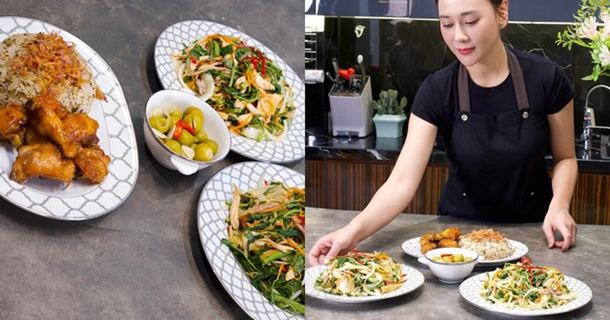 Mâm cơm lễ đơn giản mà sang của Phương Oanh