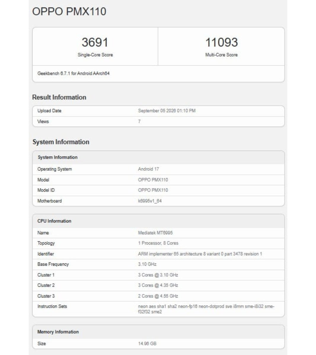 OPPO Find X10 Series lộ Geekbench: Dimensity 2nm có đủ để tạo cú sốc flagship?
