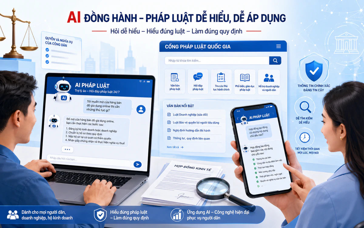 AI Pháp luật mở rộng tiếp cận thông tin cho người dân và doanh nghiệp