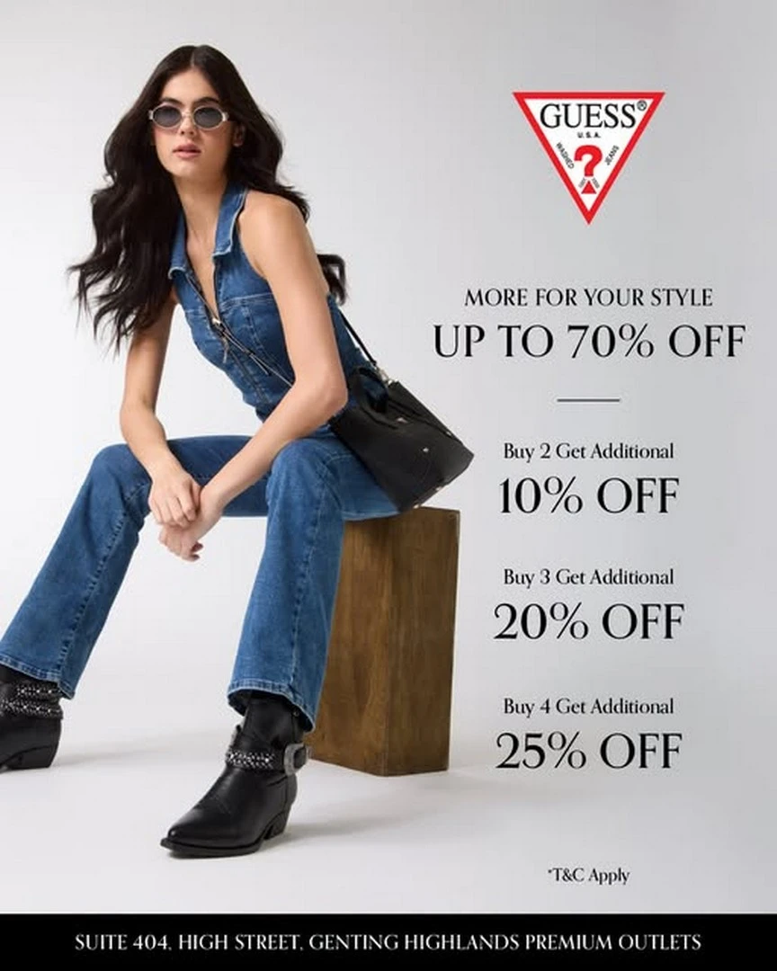 Jualan Marc Jacobs & Guess Hingga 70% di Genting Highlands Premium Outlets