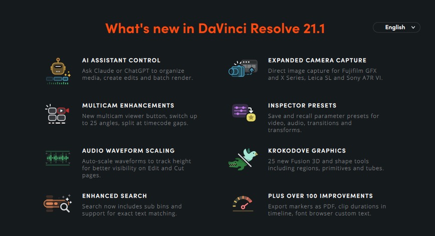 DaVinci Resolve 21.1: AI assistant và HDR trims đang tái định nghĩa màu sắc