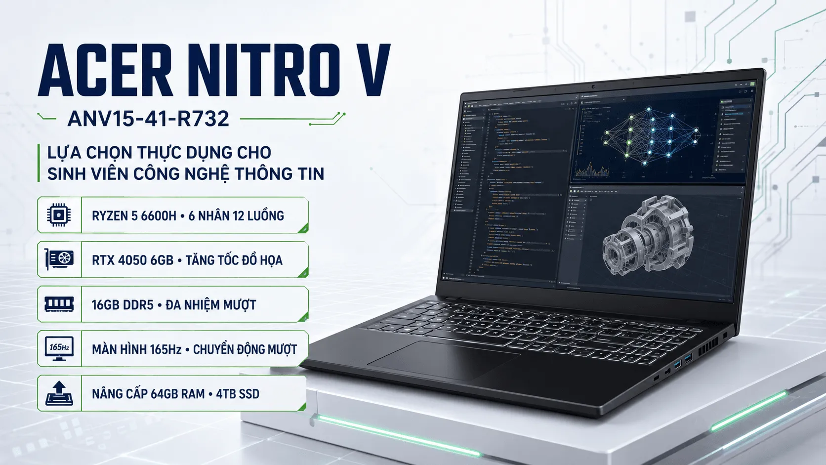Laptop Acer RTX 4050 cho sinh viên: chọn đúng theo ngành học