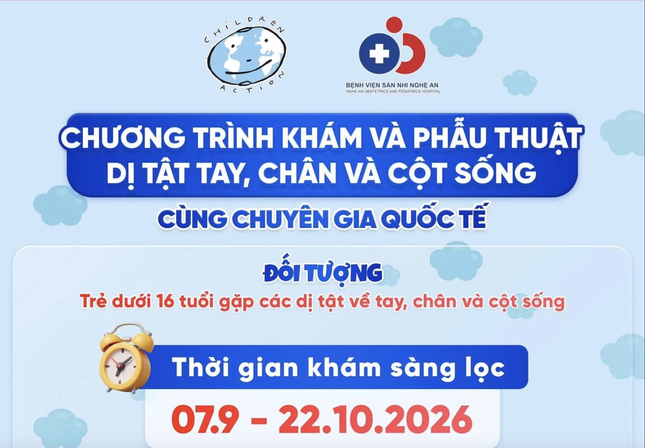 Chương trình khám sàng lọc dị tật tay, chân và cột sống miễn phí cho trẻ: Cha mẹ không nên bỏ lỡ