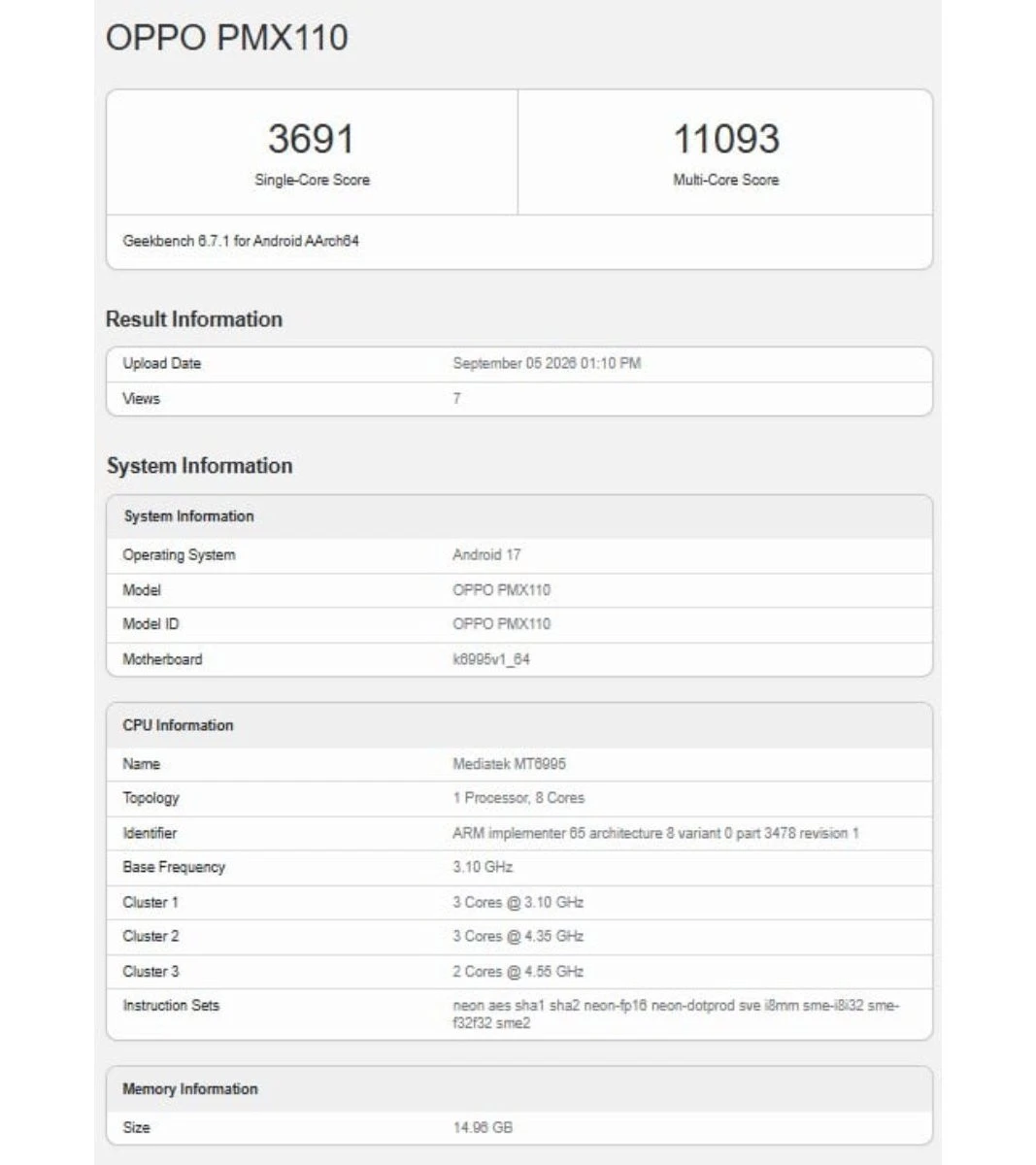 OPPO Find X10 Series lộ Geekbench: Dimensity 2nm có đủ để tạo cú sốc flagship?