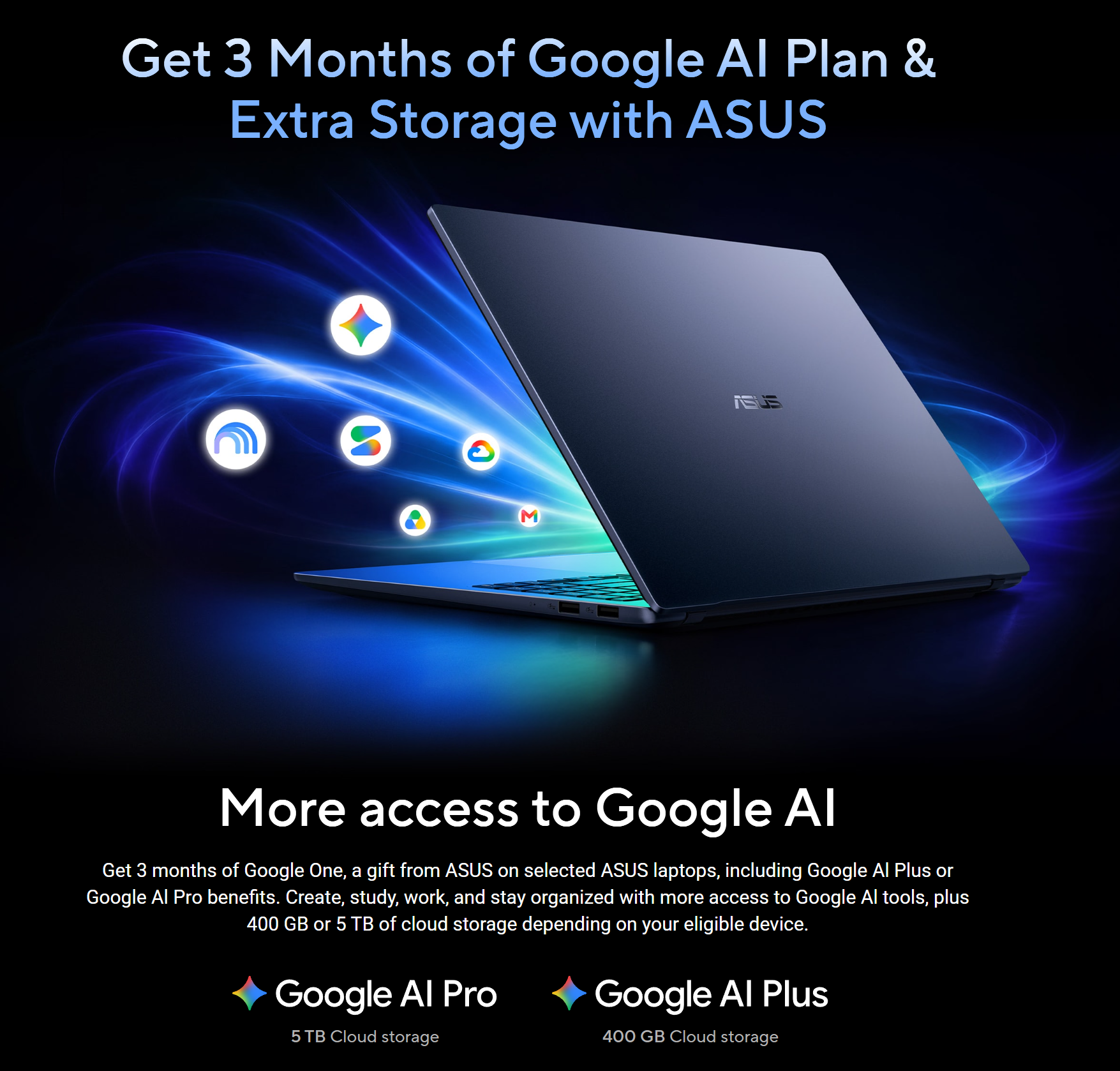 Dapatkan 3 Bulan Google AI Pro atau AI Plus Percuma Dengan Laptop ASUS & ROG