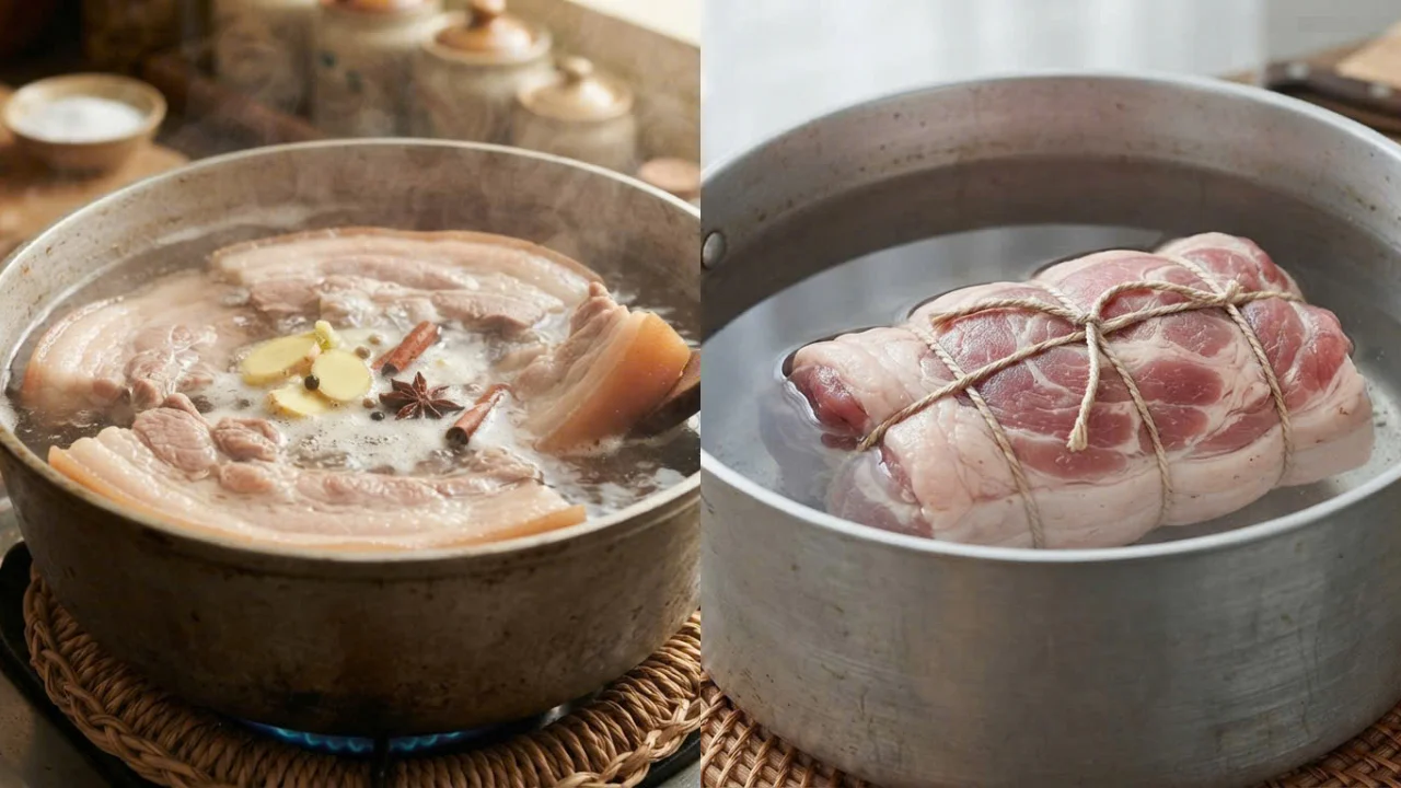 Luộc thịt ba chỉ nước sôi, thịt bắp nước lạnh: bí quyết thịt mềm ngon