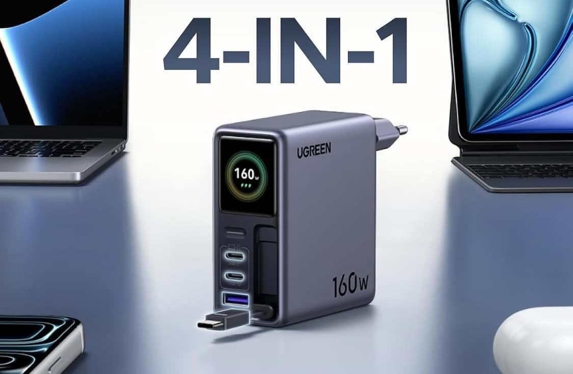 Bộ sạc GaN 160W Ugreen Nexode Pro cho MacBook Pro M3 Max