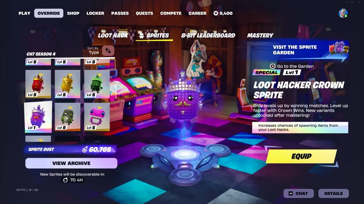 Hướng dẫn thu thập toàn bộ Loot Hacker Sprites trong Fortnite