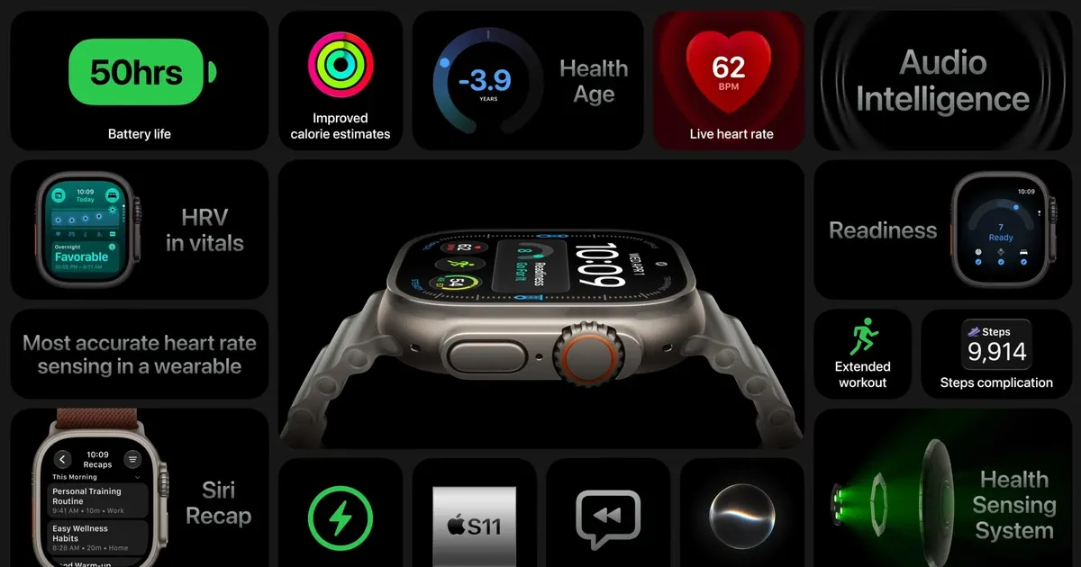 Apple Watch Ultra 4: chip S11, pin 50 giờ và titan in 3D nâng chuẩn smartwatch cao cấp