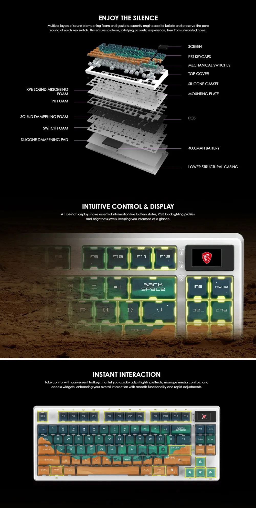 MSI FORGE GK600 TKL Wireless MARS: bàn phím gaming tenkeyless có đáng tiền?