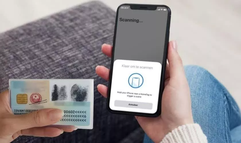 Quét thẻ căn cước bằng NFC trên iPhone để xác minh VNeID