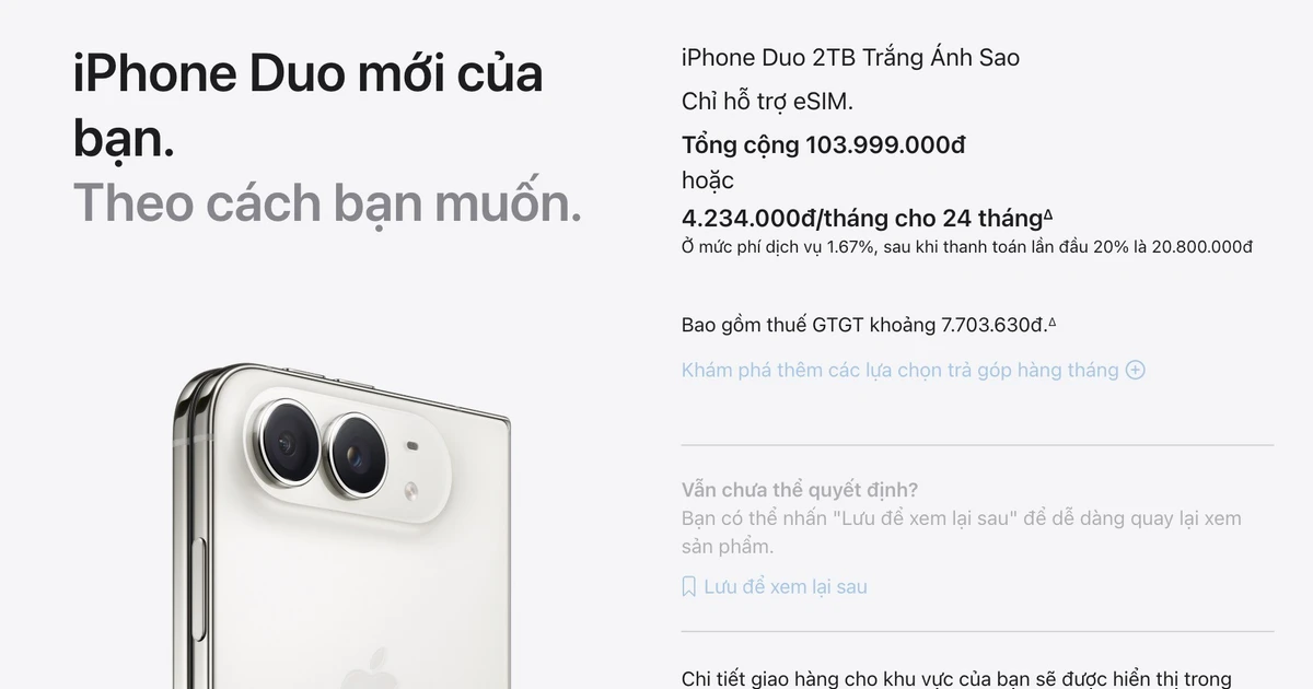 iPhone Duo giá 104 triệu: Có nên mua tại Việt Nam?