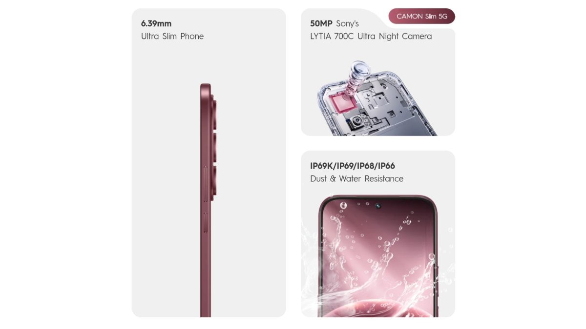Tecno Camon Slim 5G: siêu mỏng 6.39mm, pin 6.000mAh có đáng chọn?