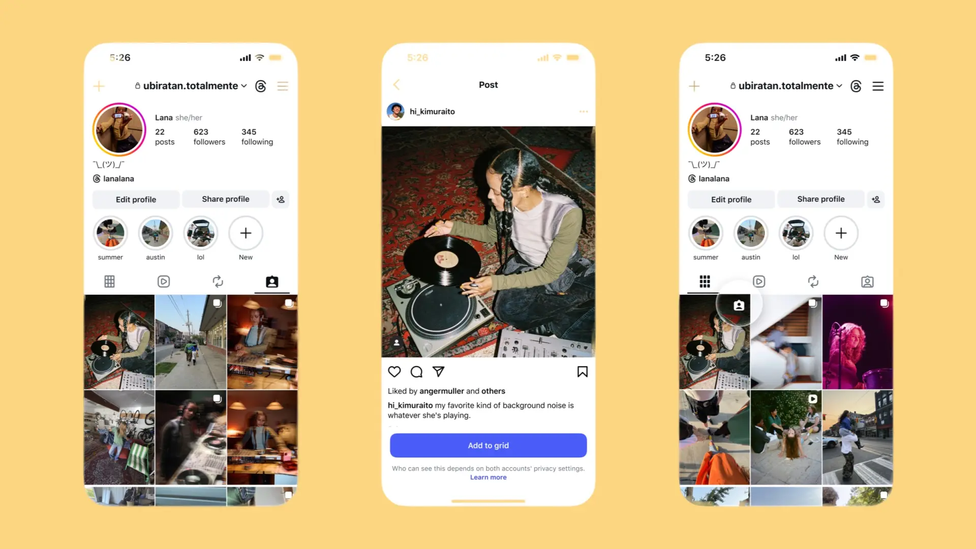 Cách hiển thị ảnh được gắn thẻ trên lưới hồ sơ Instagram