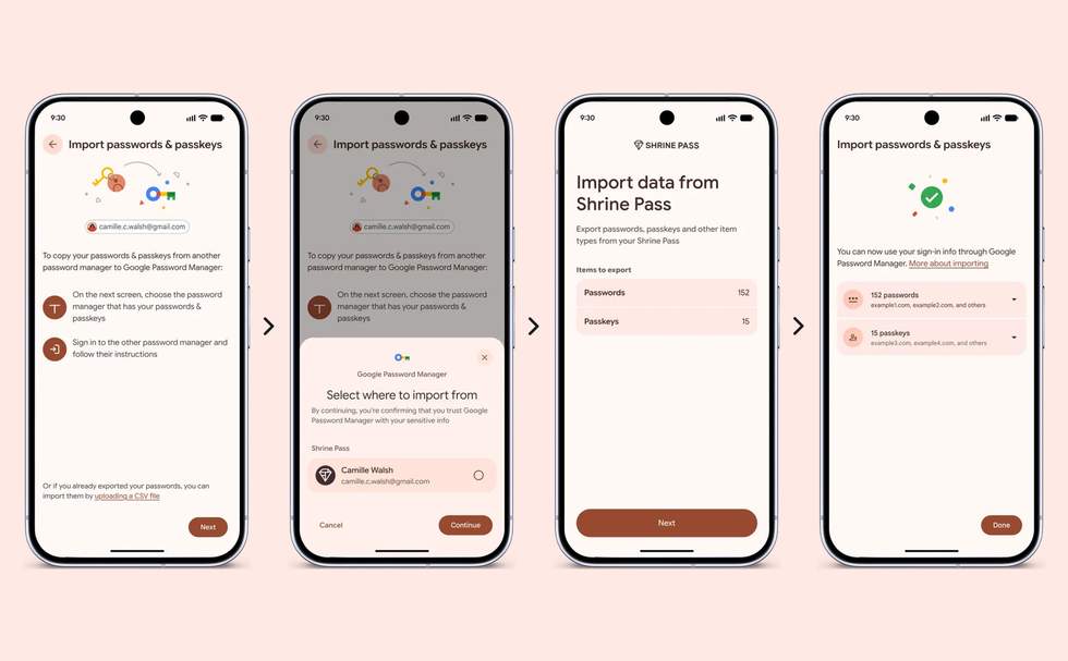 Android giúp chuyển đổi mật khẩu và passkey mượt mà hơn bao giờ hết