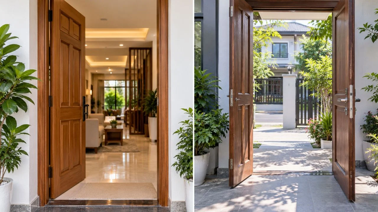 Cửa chính mở vào trong hay ra ngoài khi cải tạo nhà?