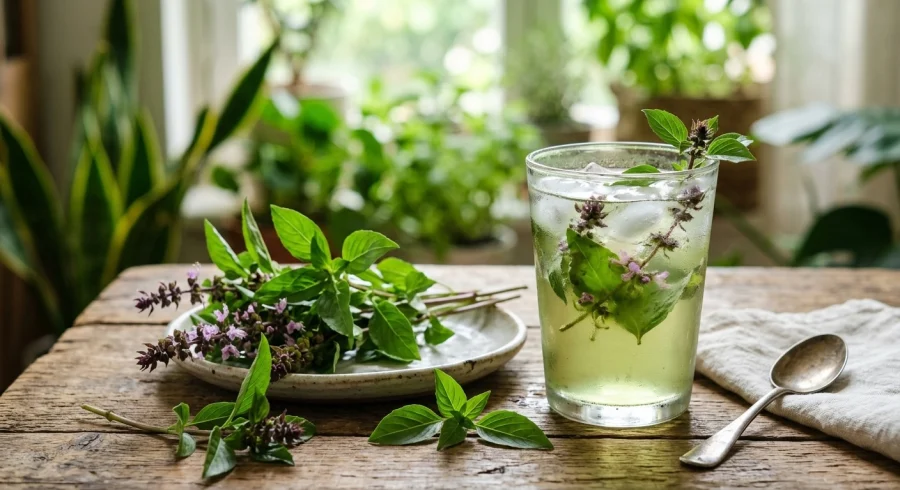 Nước thảo mộc từ húng quế, tía tô, lá chanh: uống sao cho có lợi
