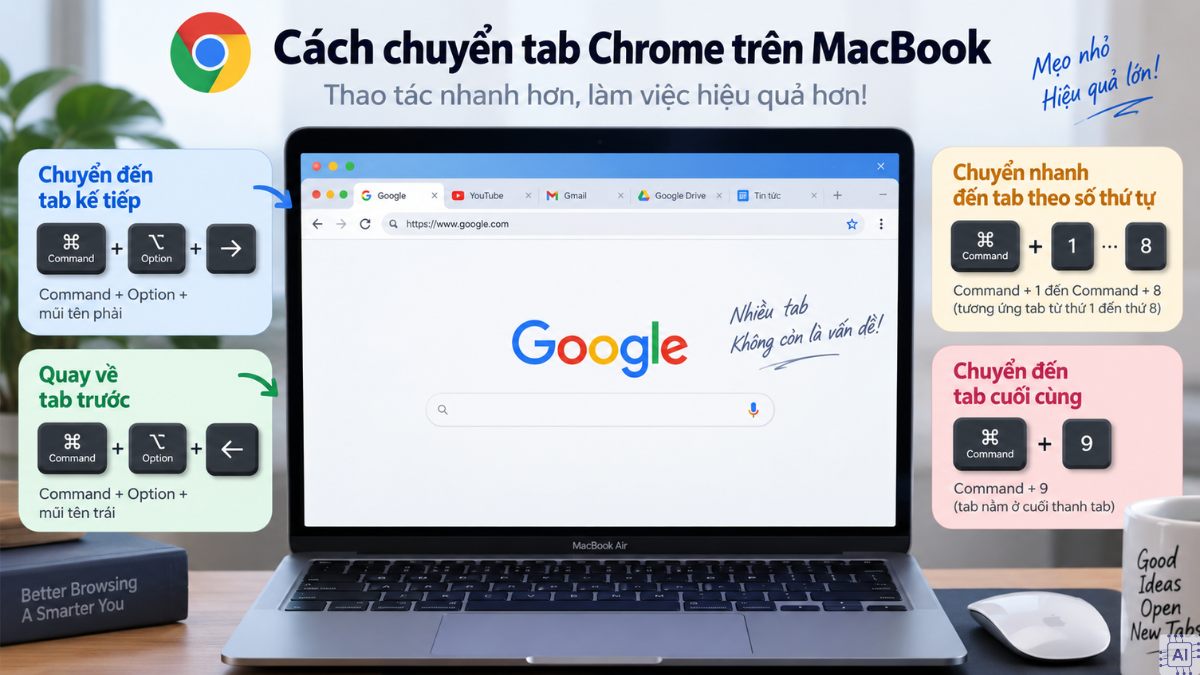 50+ phím tắt laptop giúp tăng tốc độ làm việc trên MacBook và Windows