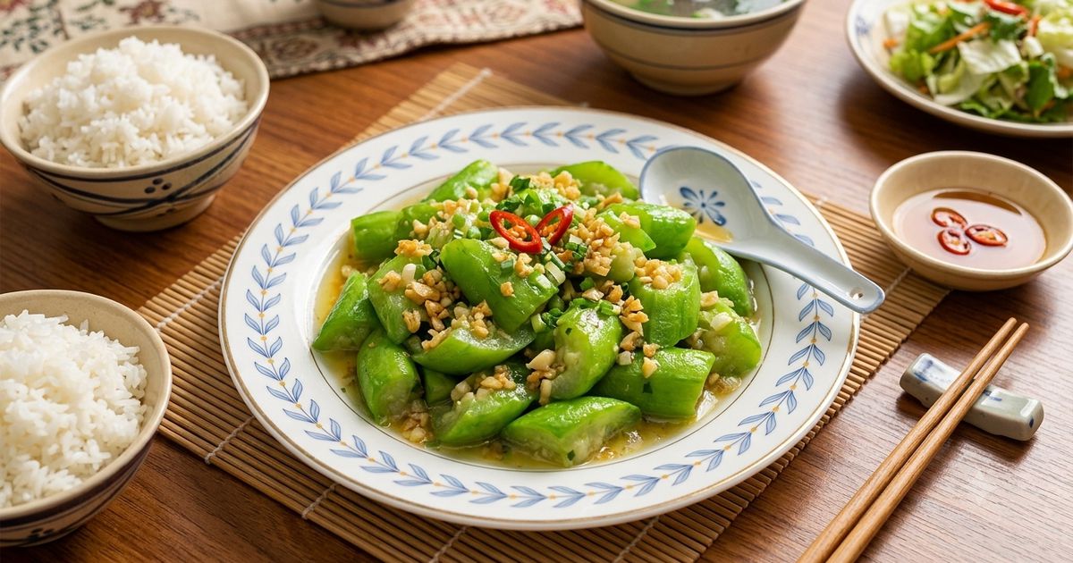 Xào mướp xanh mướt không thâm đen: bí quyết sơ chế trước khi vào chảo