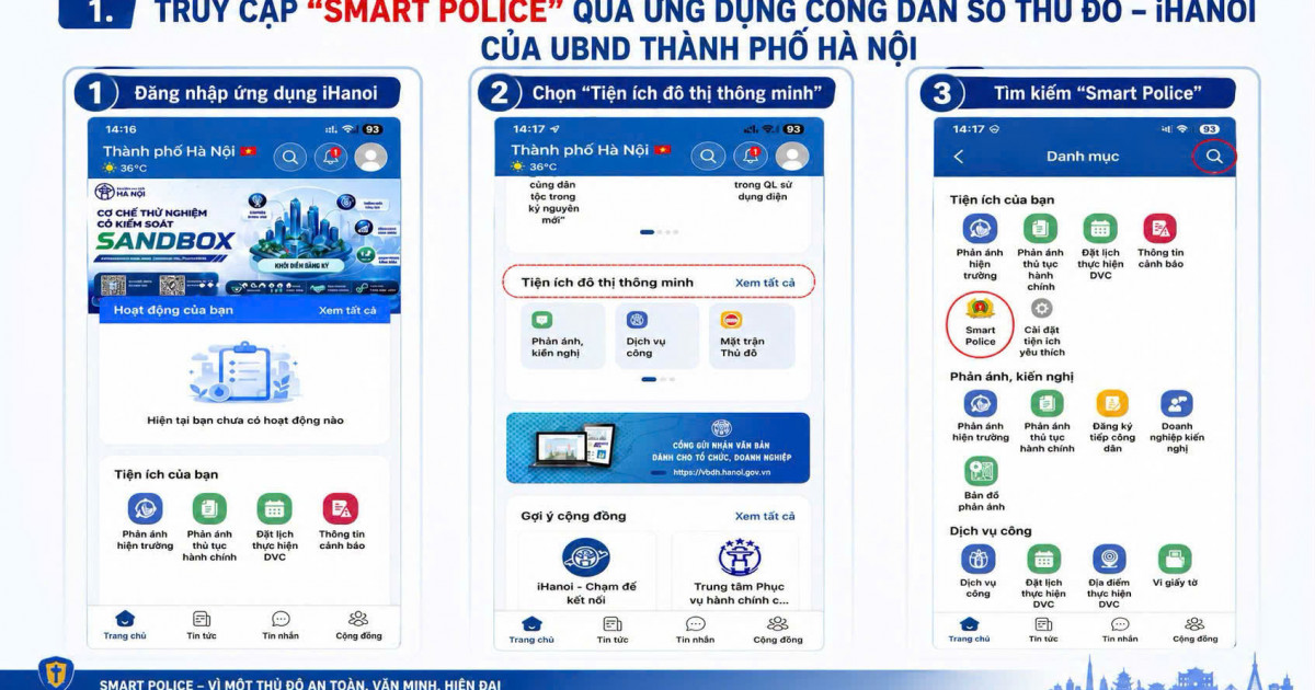 Nút SOS trên Hanoi Smart Police: tấm lá chắn số cho người đi đường