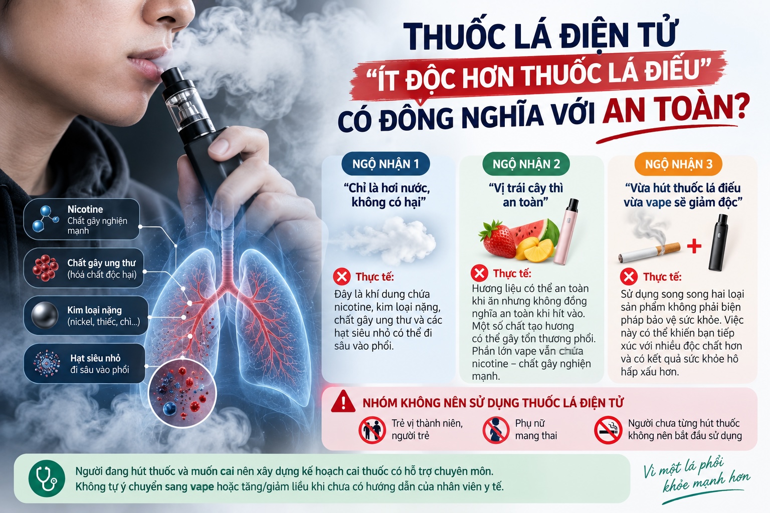 Thuốc lá điện tử có an toàn hơn thuốc lá điếu?