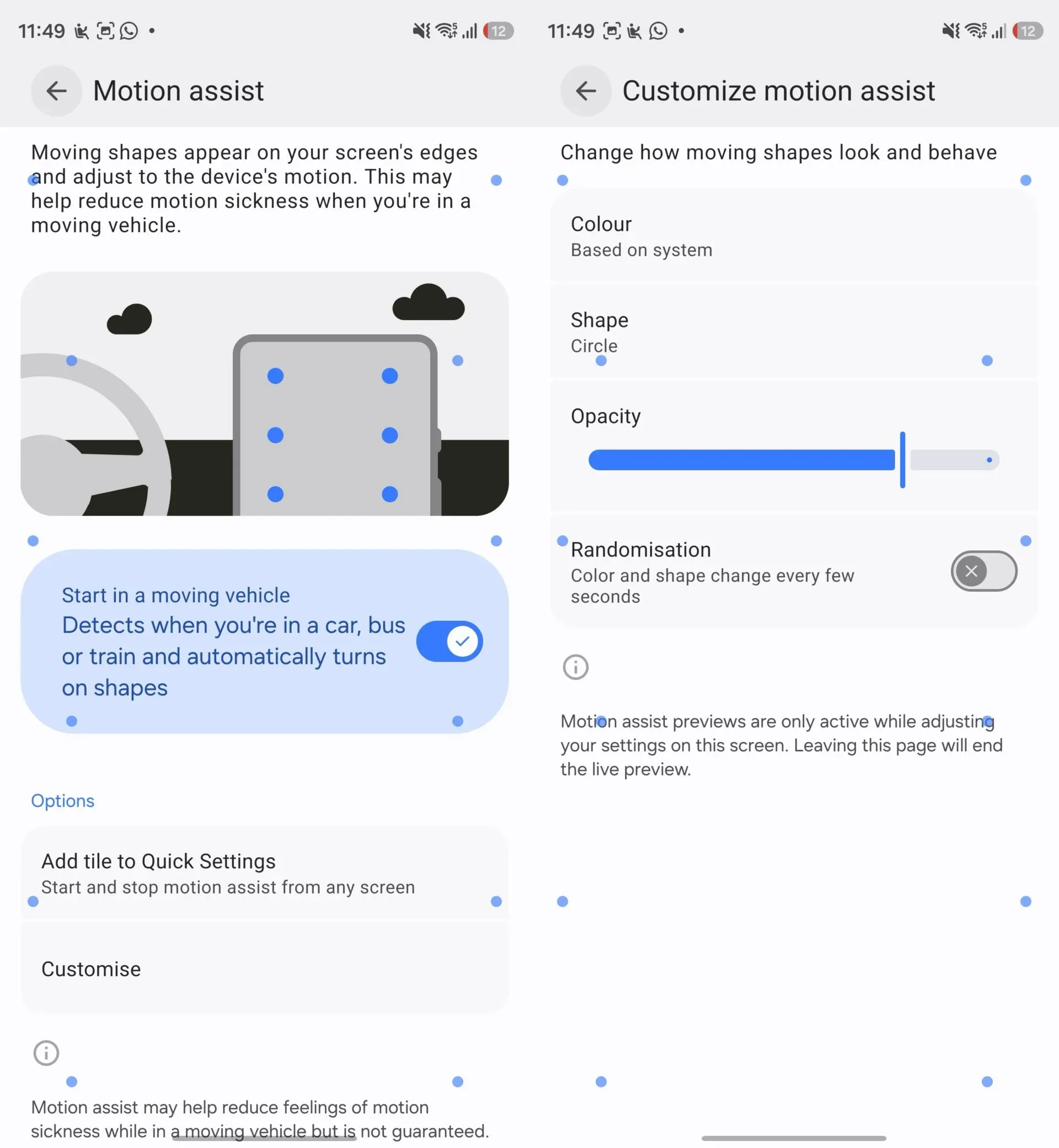 Cách bật Motion Assist trên Galaxy và Pixel để giảm say xe khi dùng điện thoại