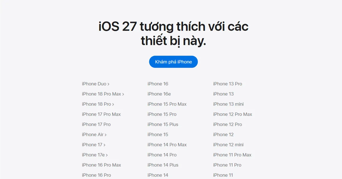 iOS 27 Siri AI yêu cầu 12GB RAM: iPhone nào được hưởng trọn