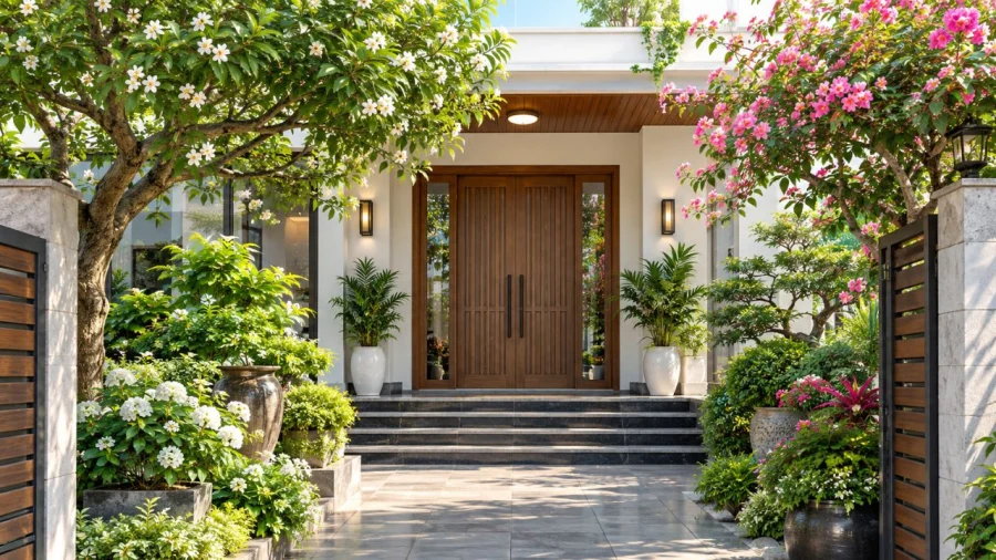 Trước cửa nhà nên trồng cây gì và tránh gì để hút tài lộc