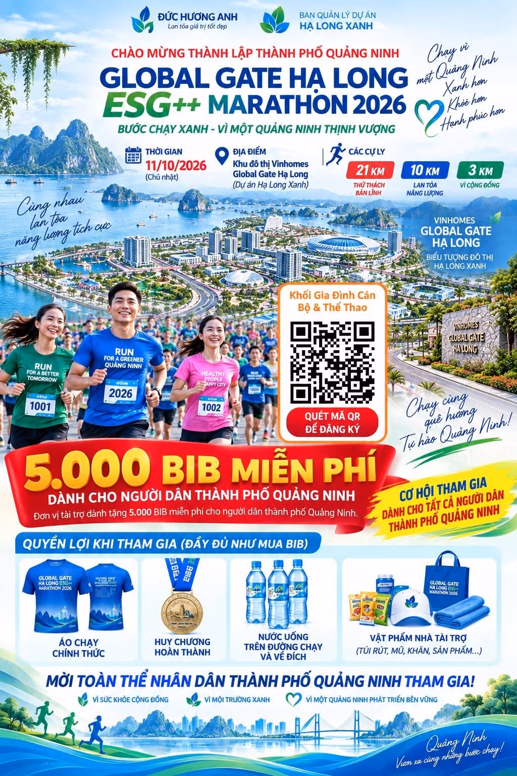Global Gate Hạ Long ESG++ Marathon: Chạy giữa kỳ quan, chạy vì Net Zero