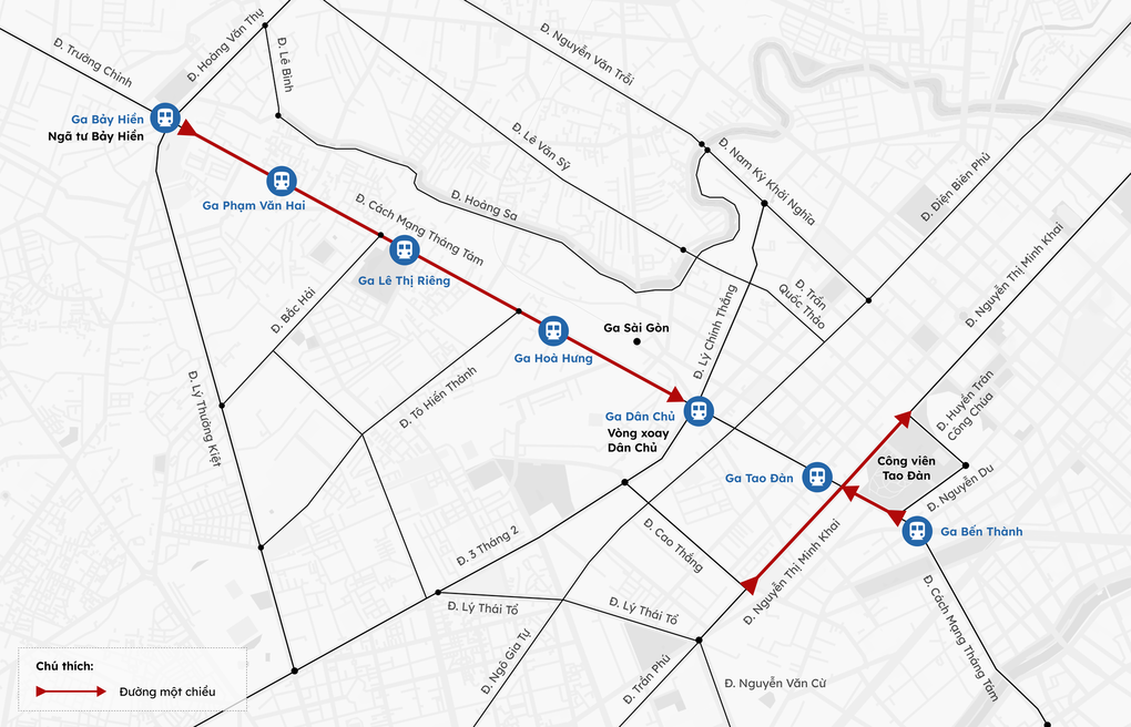 Metro số 2 TP.HCM: Những tuyến đường sẽ thành một chiều