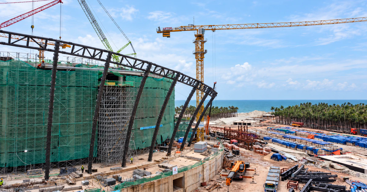 Nhà hát APEC Phú Quốc cán mốc 60%: kiến trúc Rồng Tiên bước vào giai đoạn quyết định