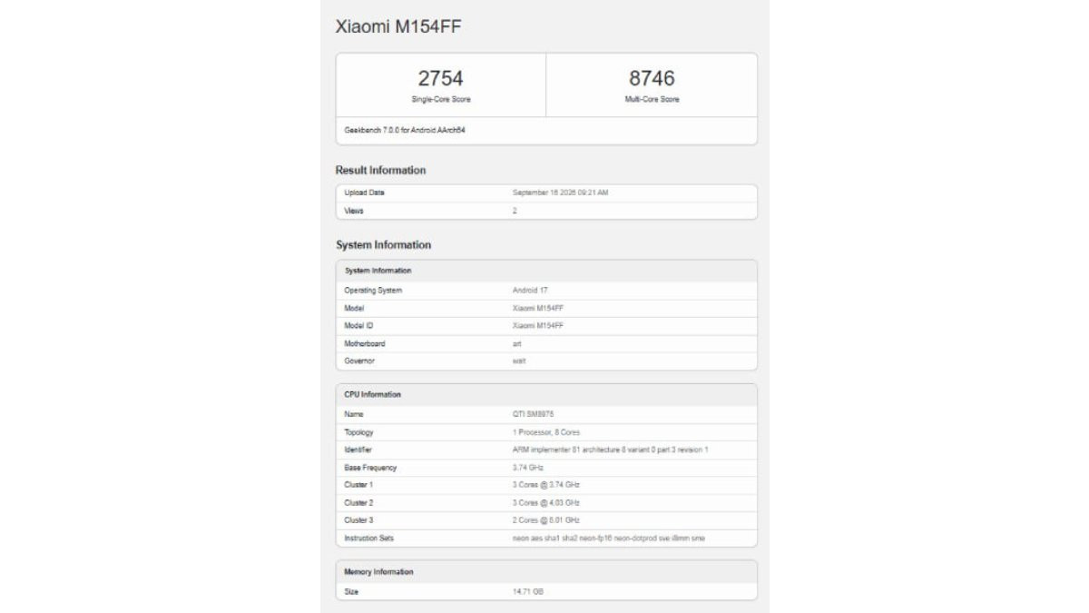 Xiaomi 18 Pro lập kỷ lục Geekbench: sức mạnh hay chiêu trò?