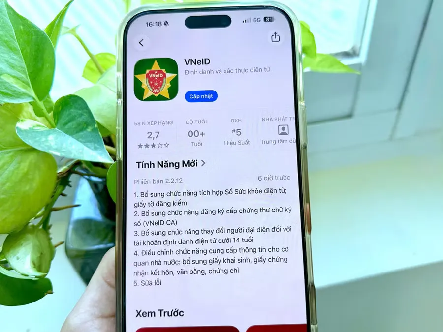 VNeID 2.2.12: bảo mật hơn, tiện ích số rộng mở