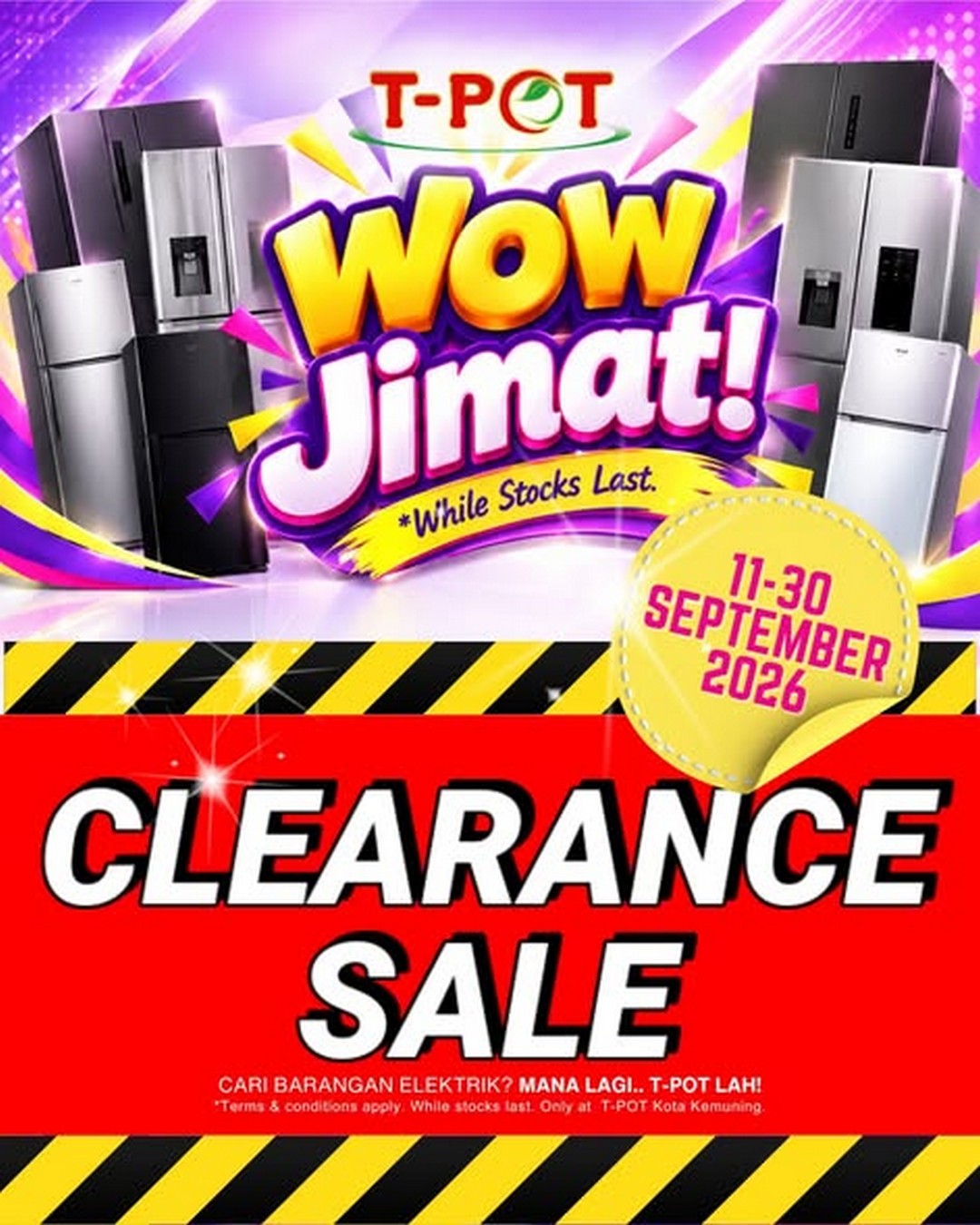 Jualan Gudang Elektronik September: Laptop, TV & Peti Sejuk Murah