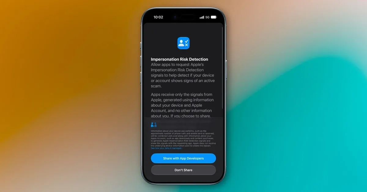 Impersonation Risk Detection: bật ngay lớp iOS 27 chống lừa đảo mạo danh
