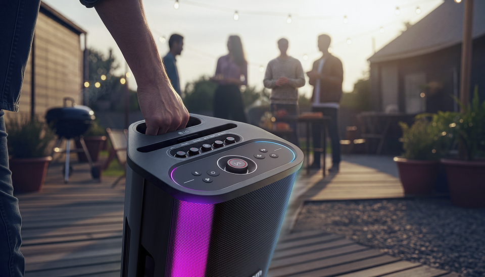 LG xboom Stage 501: loa di động AI karaoke cho những bữa tiệc tại gia
