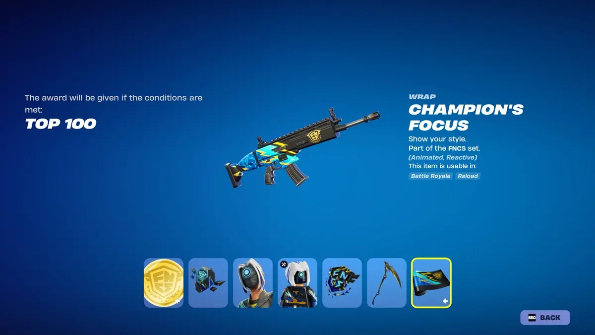Hướng dẫn nhận Champion Focus FNCS và skin Icon Cup miễn phí