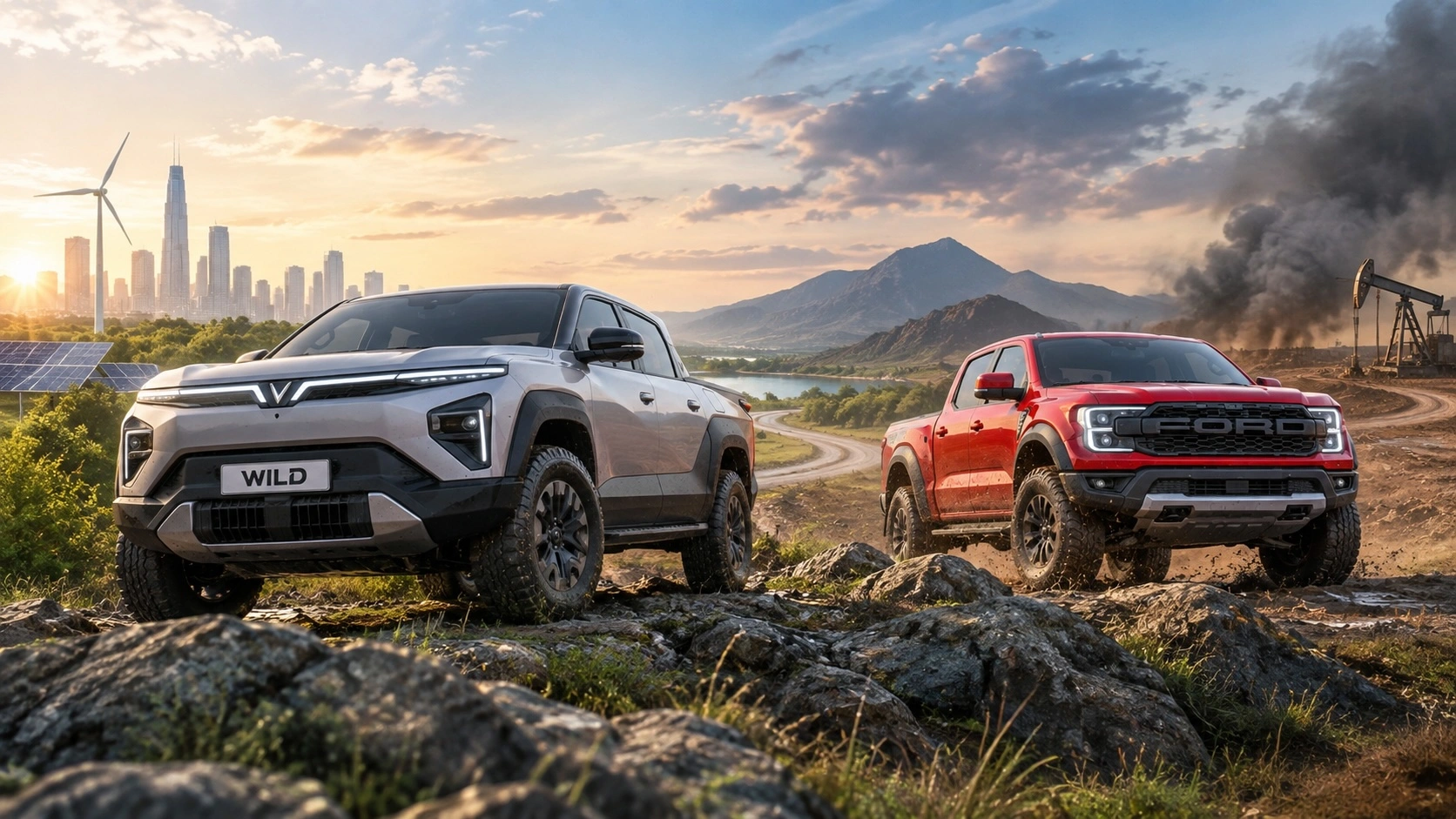 VF Wild EREV: cú hích thách thức “pháo đài” bán tải diesel