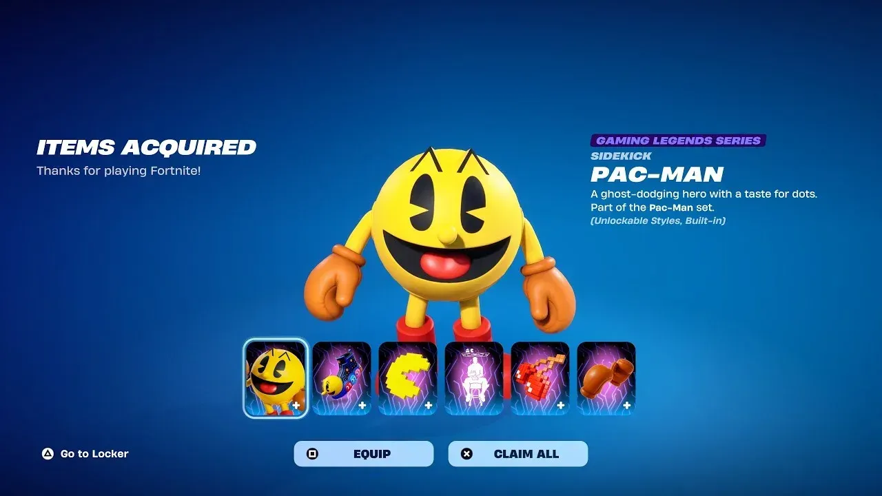 Hướng dẫn chi tiết sở hữu Pac-Man Sidekick trong Fortnite