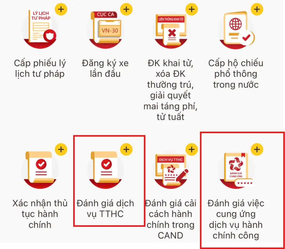 Cách dùng tính năng đánh giá dịch vụ hành chính công trên VNeID