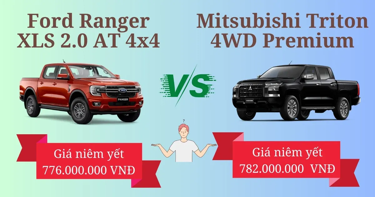 Mitsubishi Triton 4WD AT Premium vs Ford Ranger XLS 4x4: Chọn bán tải 4WD nào dưới 800 triệu?