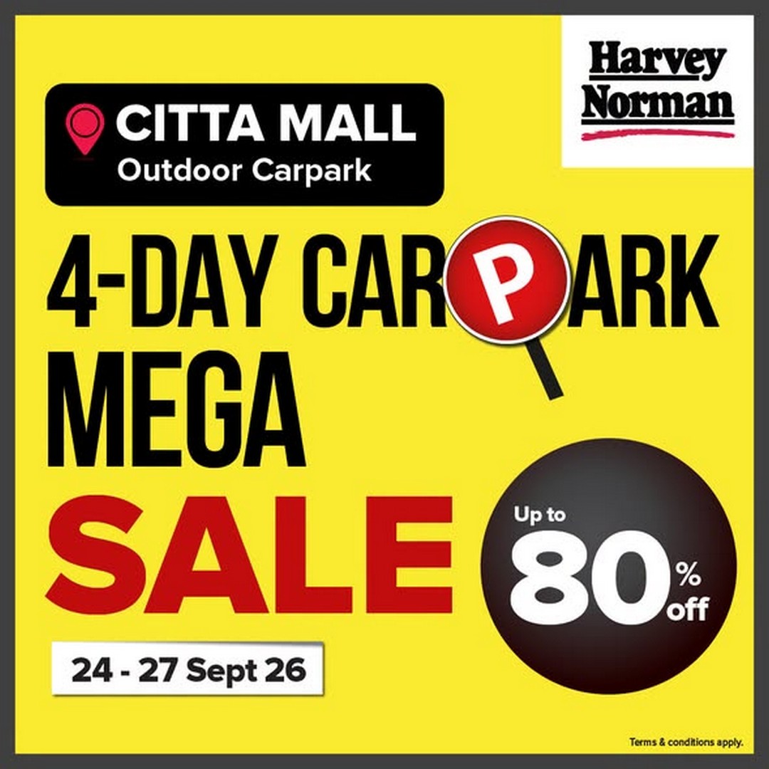 Jualan Mega Harvey Norman September: Jimat Hingga 80% di Citta Mall dan AEON Mall Kota Bharu