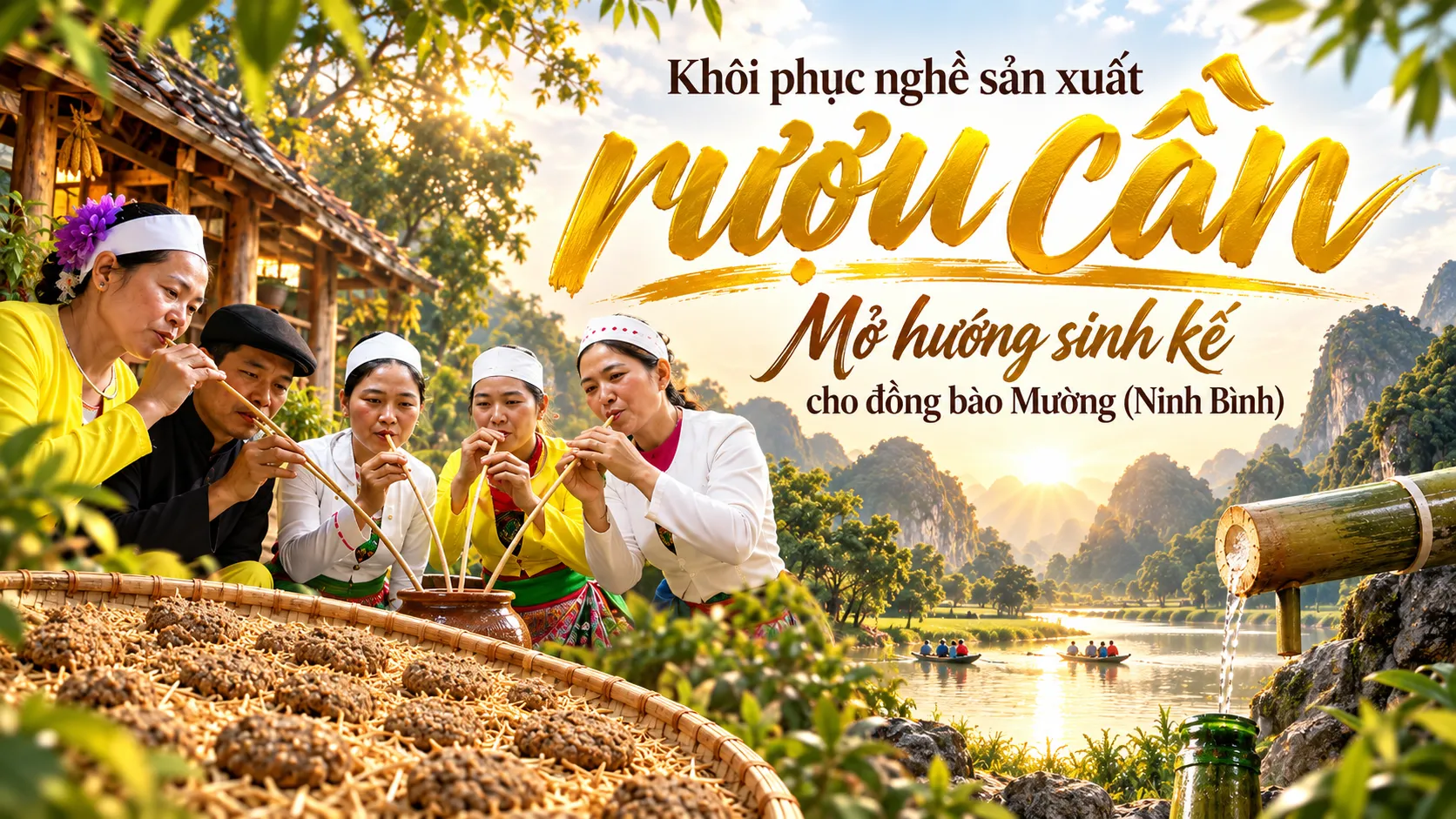 Từ lễ hội đến sản phẩm du lịch: Hành trình hồi sinh rượu cần Mường và bánh gừng Khmer