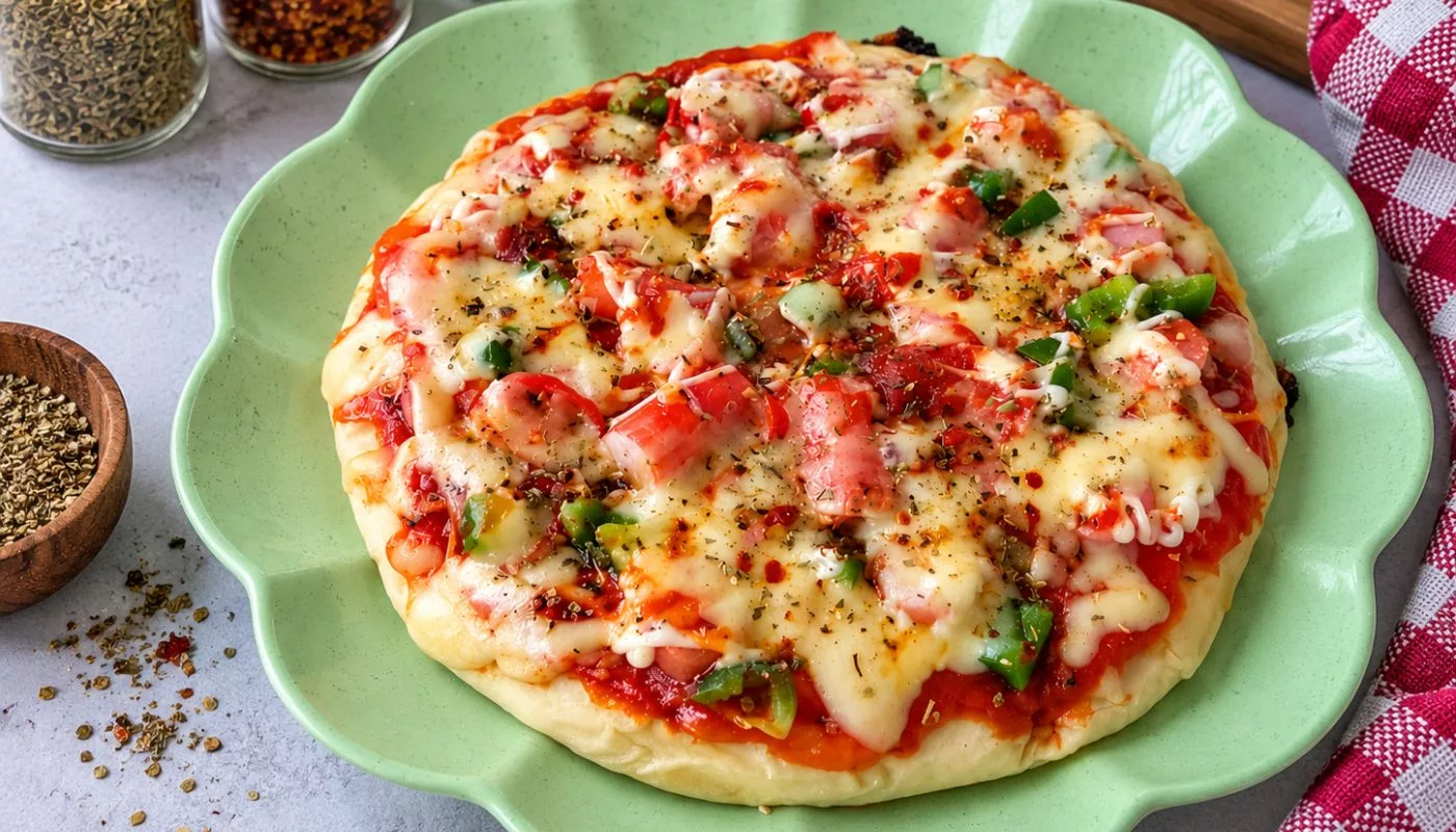 Pizza Roti Arab Ekspres Tanpa Oven: 10 Minit Siap